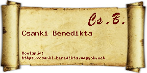 Csanki Benedikta névjegykártya